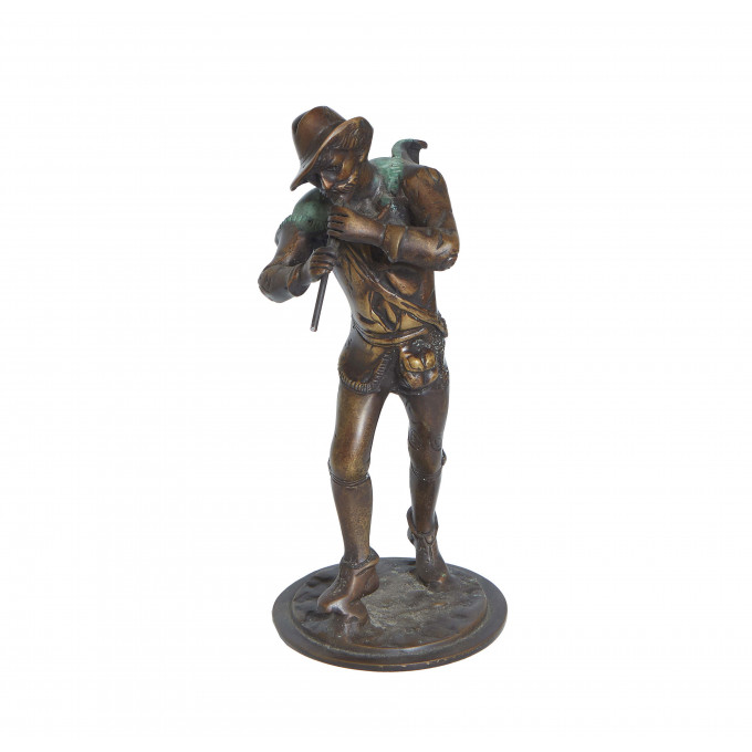 Appraisal: Continental School The Pied Piper th c patinated bronze on