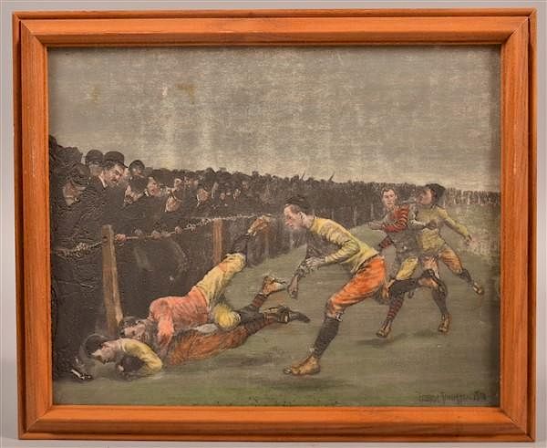 Appraisal: Copy of a Remington Football Scene Copy of a Frederic