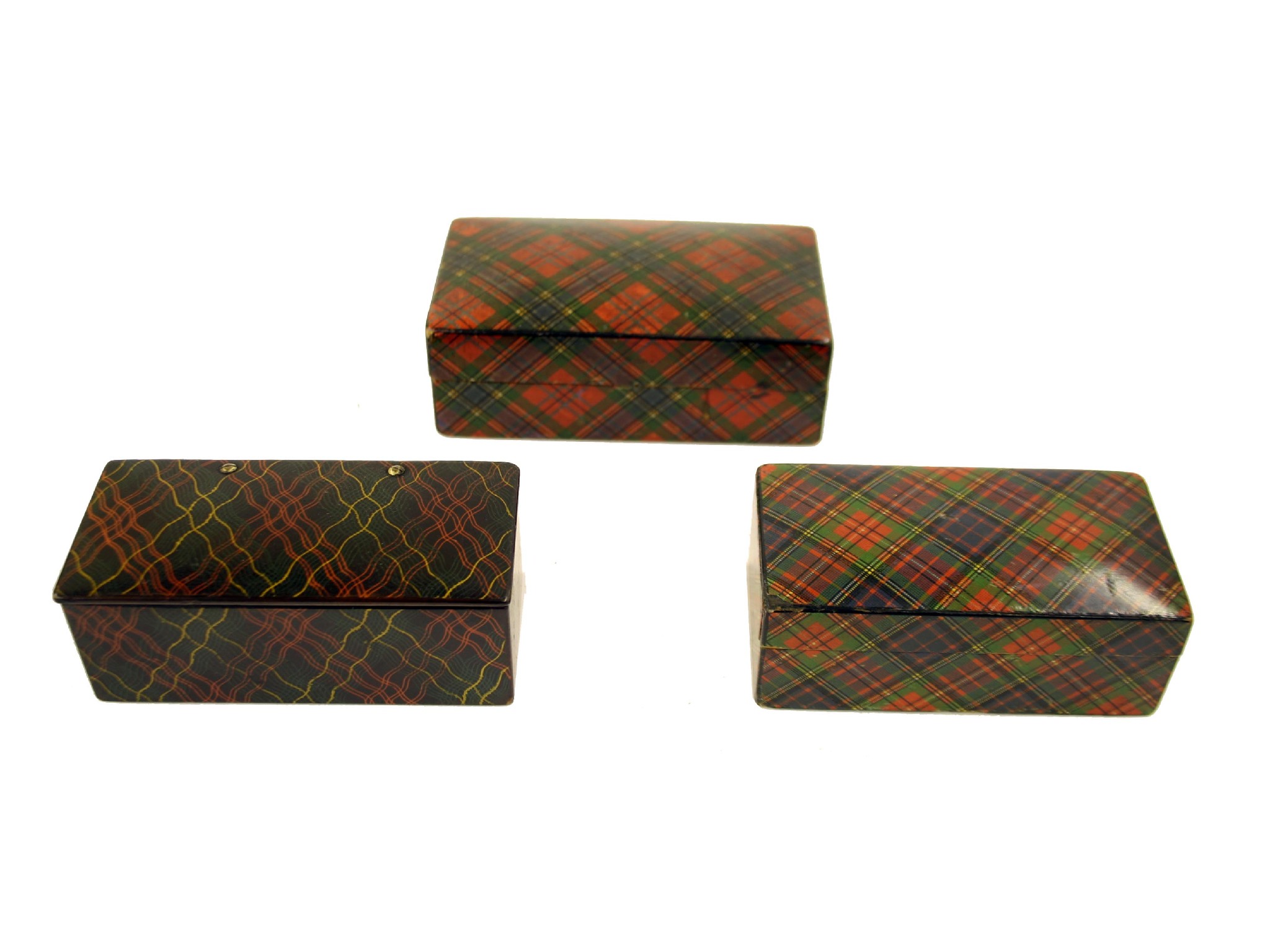 Appraisal: Tartan ware - McLean pattern Clark Co cotton box wide