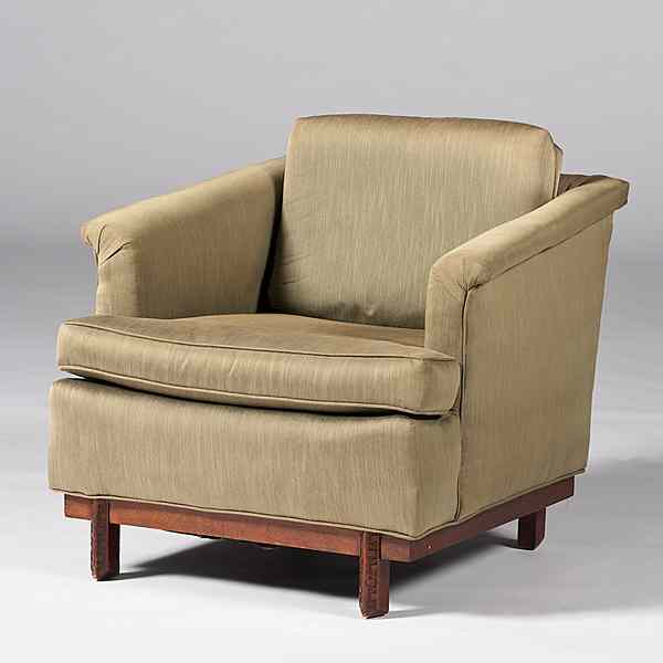 Appraisal: Frank Lloyd Wright Club Chair American ca s A Frank