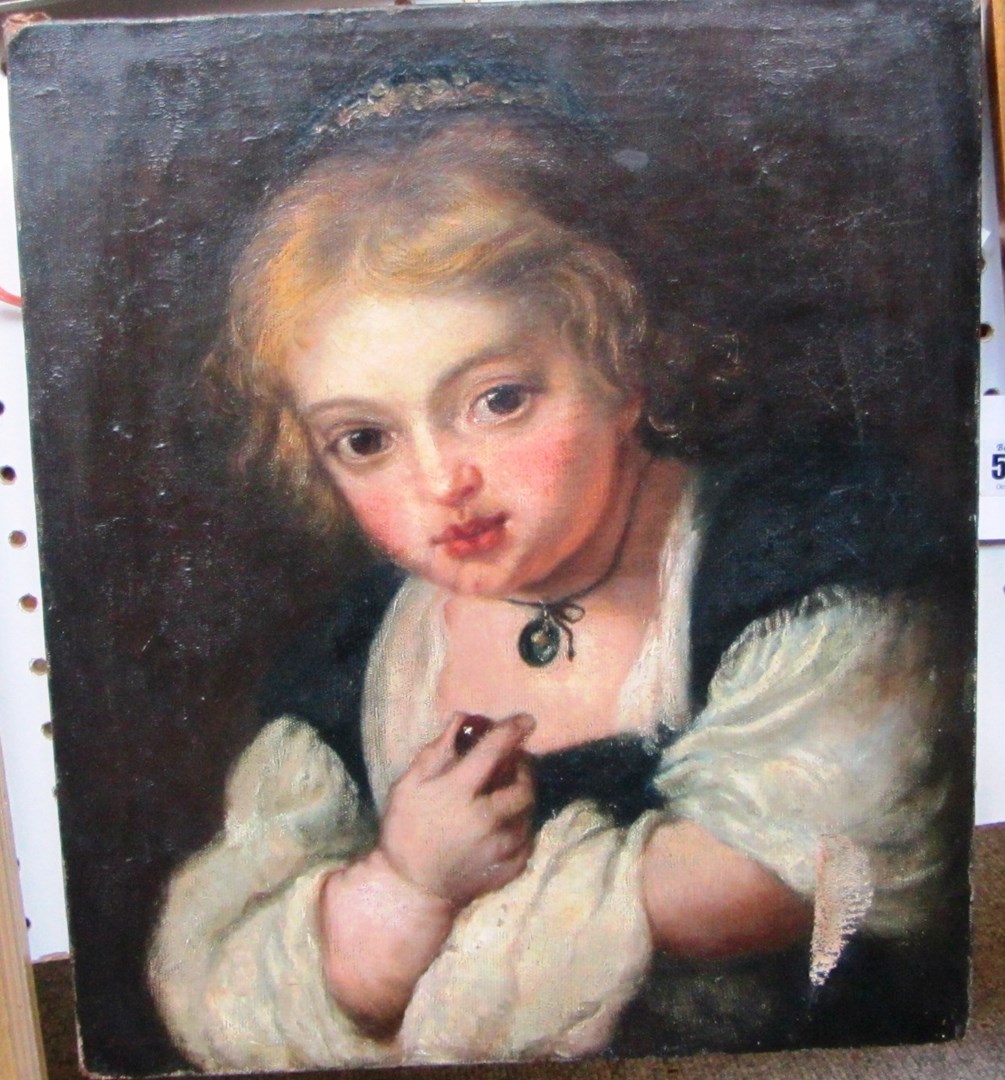 Appraisal: Manner of Rubens A young girl oil on canvas unframed