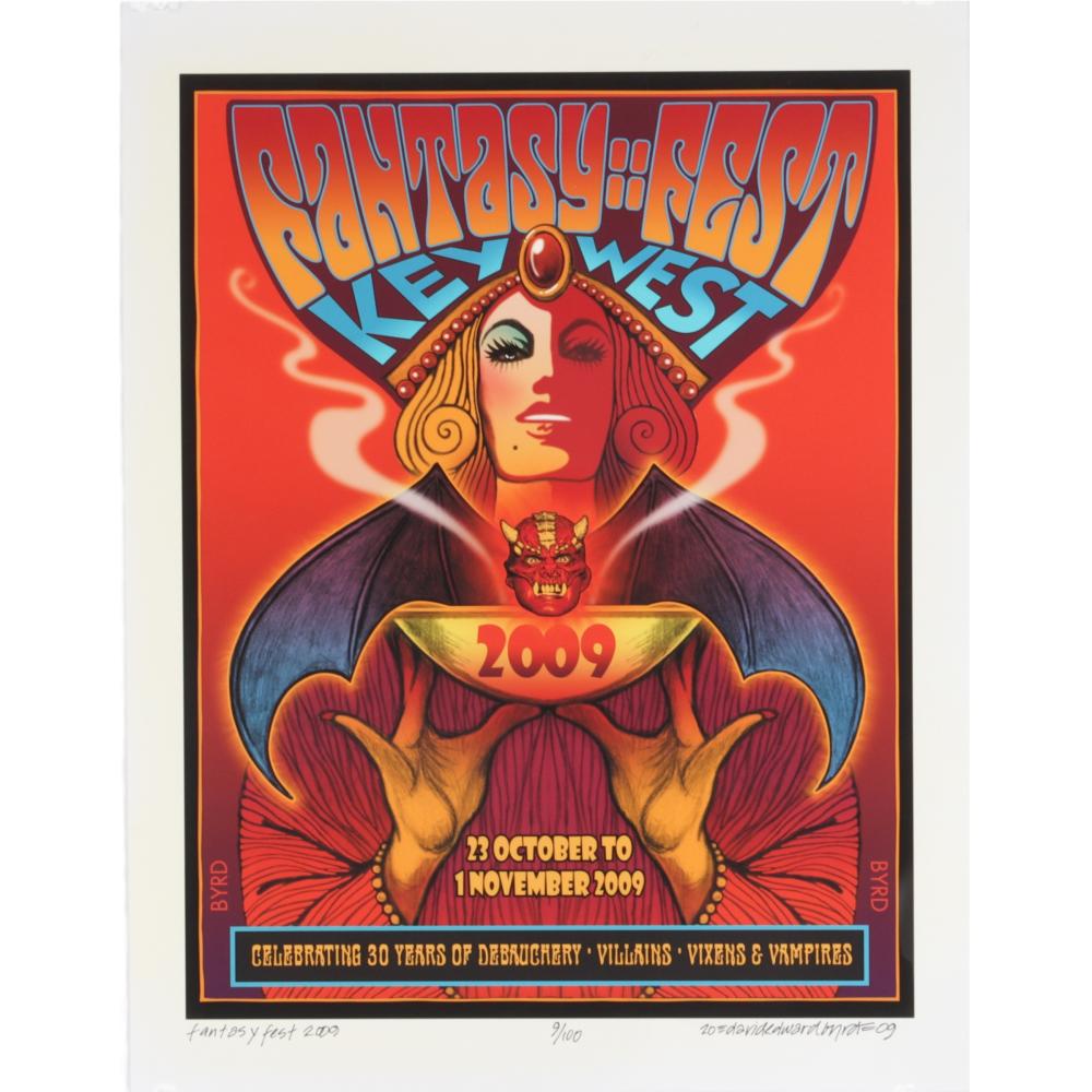 Appraisal: DAVID BYRD SIGNED FANTASY FEST KEY WEST LIMITED EDITION POSTER