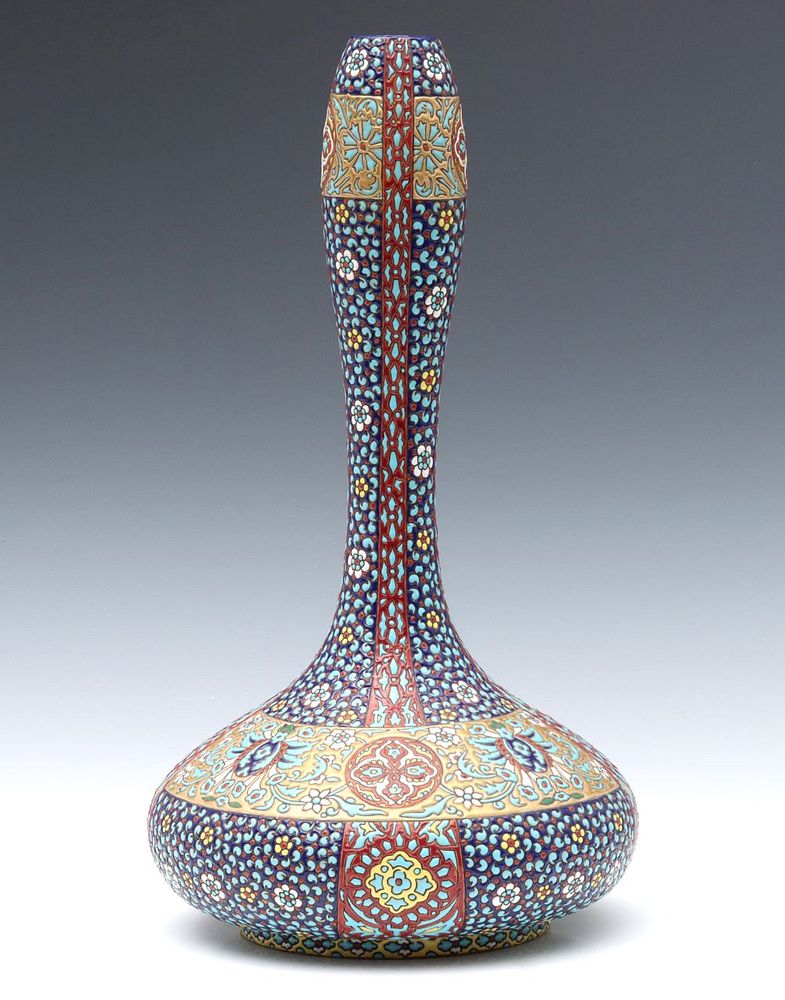 Appraisal: AN EARLY TH C FRENCH PERSIANATE ART POTTERY VASE The