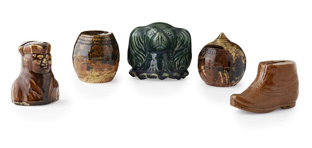 Appraisal: A COLLECTION OF MONEY BOXES BY ROSSLYN POTTERY KIRKCALDY LATE