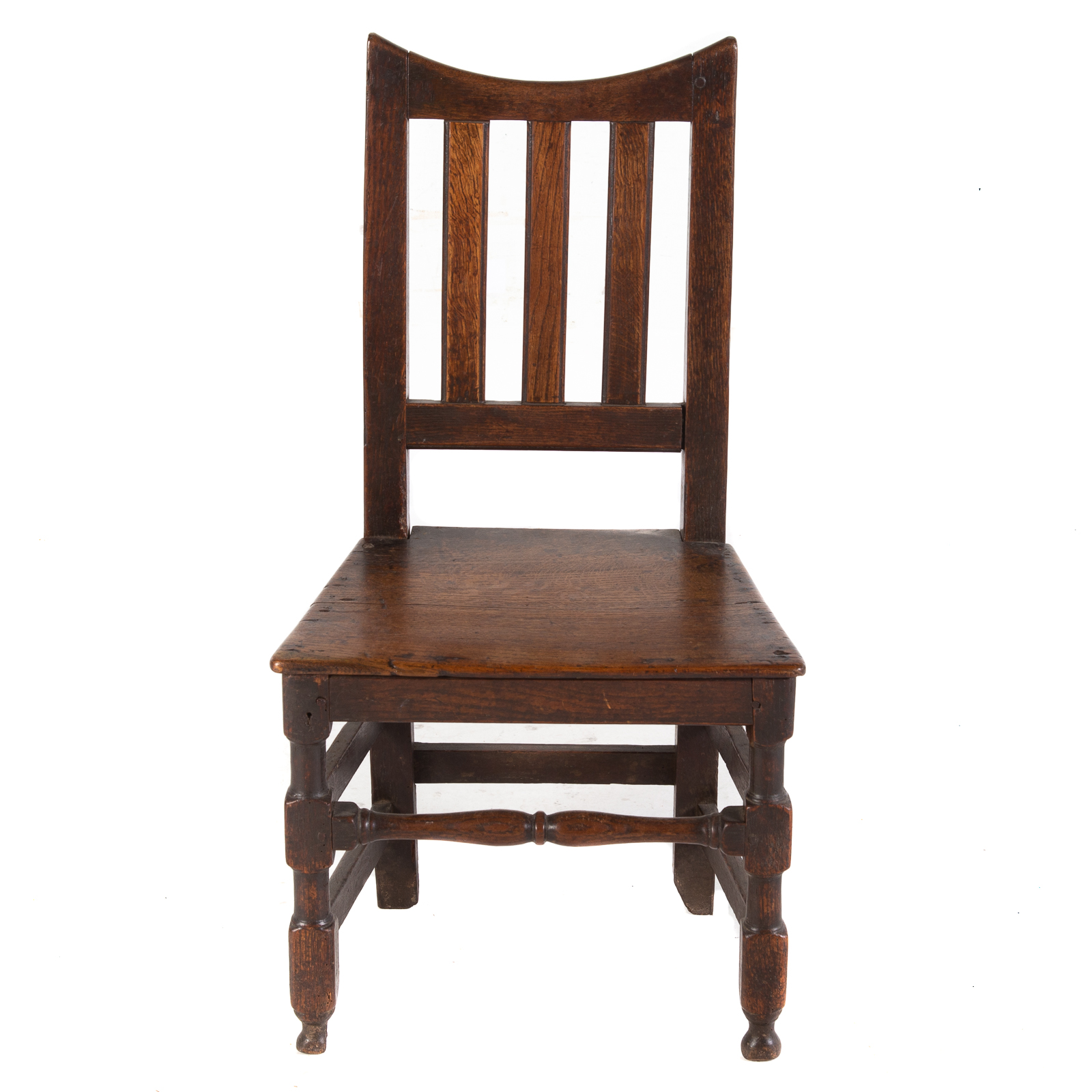 Appraisal: ENGLISH OAK SLAT BACK CHAIR Late th century with turned