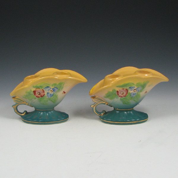 Appraisal: Hull Wildflower No Series - Candleholders Pair of Wildflower No