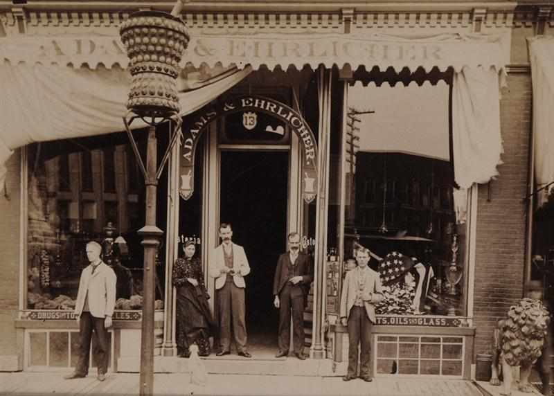 Appraisal: UNKNOWN C ADAMS EHRLICHER APOTHECARY Toned albumen print Provenance Property