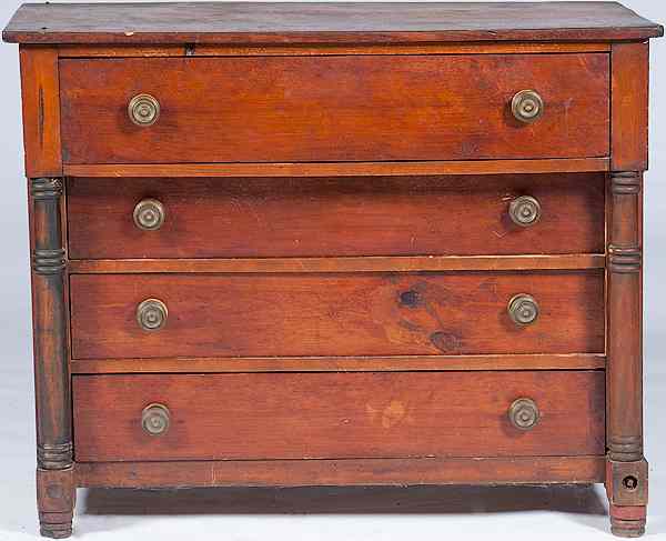 Appraisal: Pine Chest of Drawers American ca - a chest of