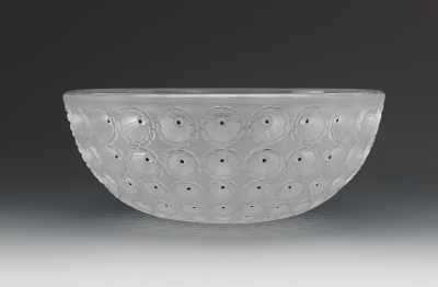 Appraisal: A Lalique Glass Bowl Heavy cast glass bowl with relief