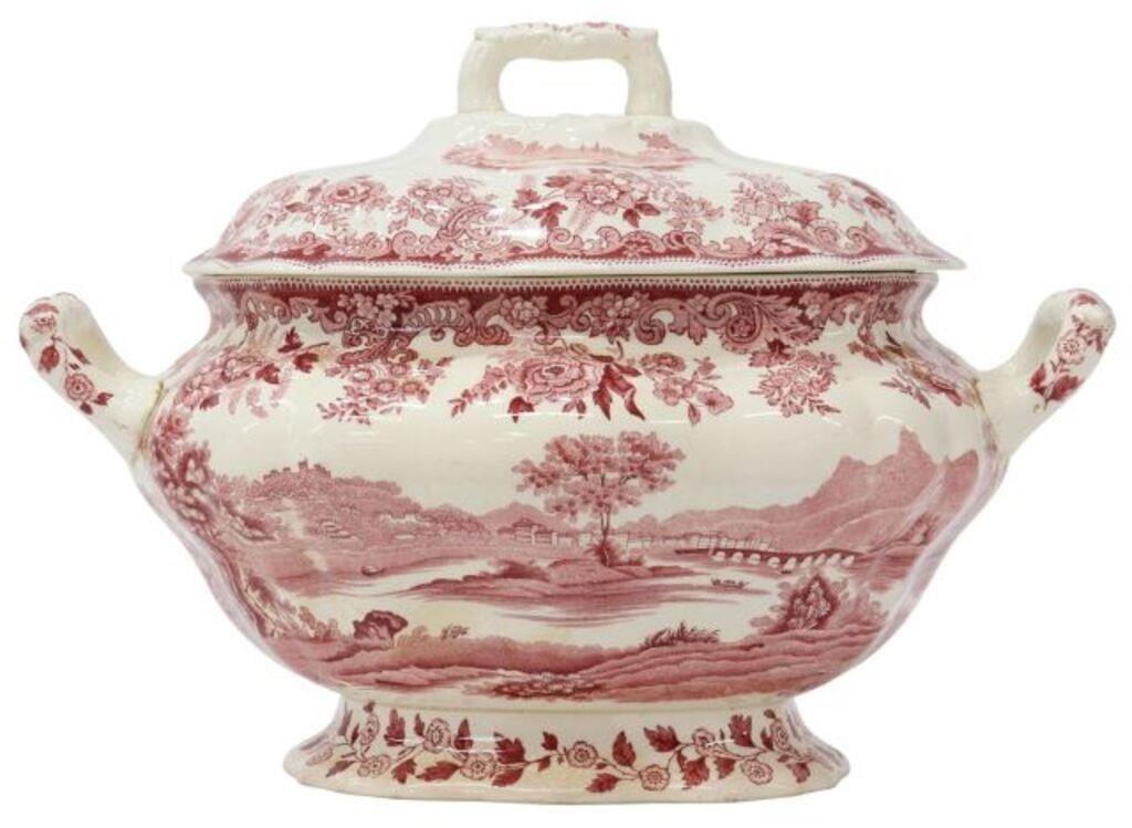 Appraisal: English Staffordshire soup tureen Copeland Spode in the Severn pattern