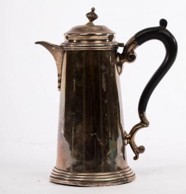 Appraisal: A Queen Anne style silver coffee pot London of plain