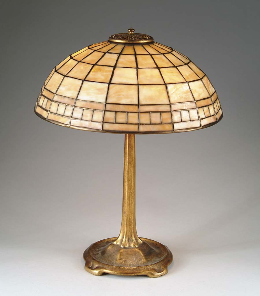 Appraisal: TIFFANY STUDIOS COLONIAL TABLE LAMP Arts and Crafts influenced geometric