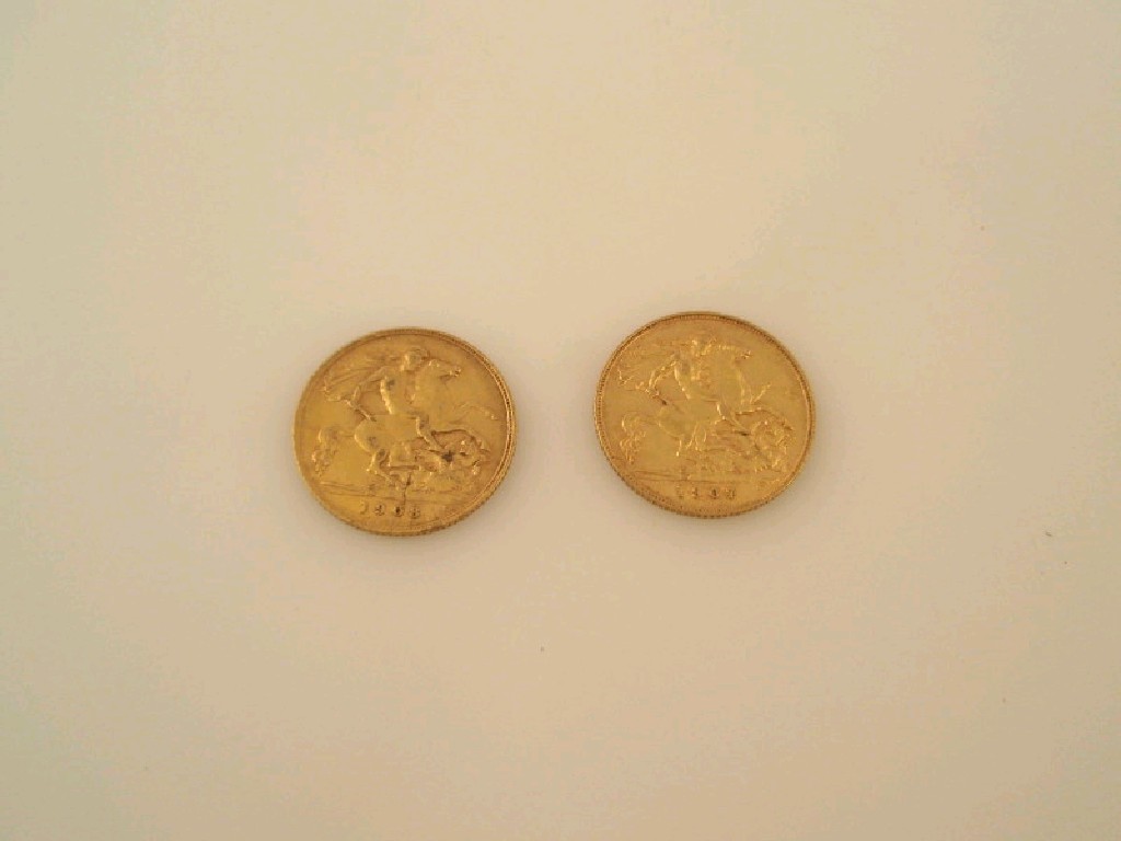 Appraisal: Two half sovereigns