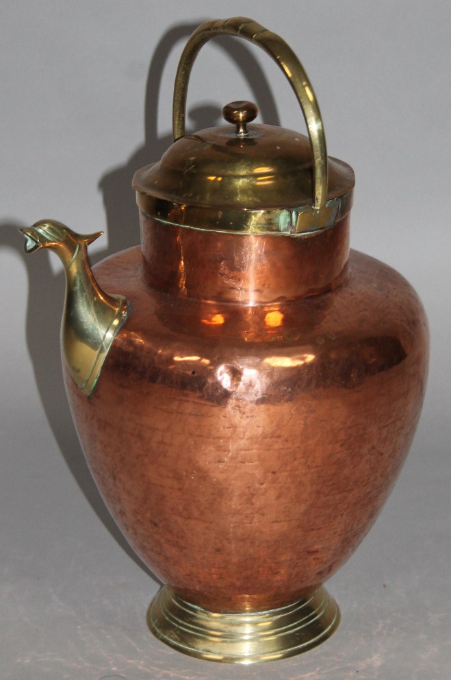 Appraisal: An early thC copper and brass vessel possibly Turkish the