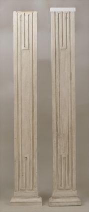 Appraisal: Pair of Greek Revival White Painted Pilasters x in