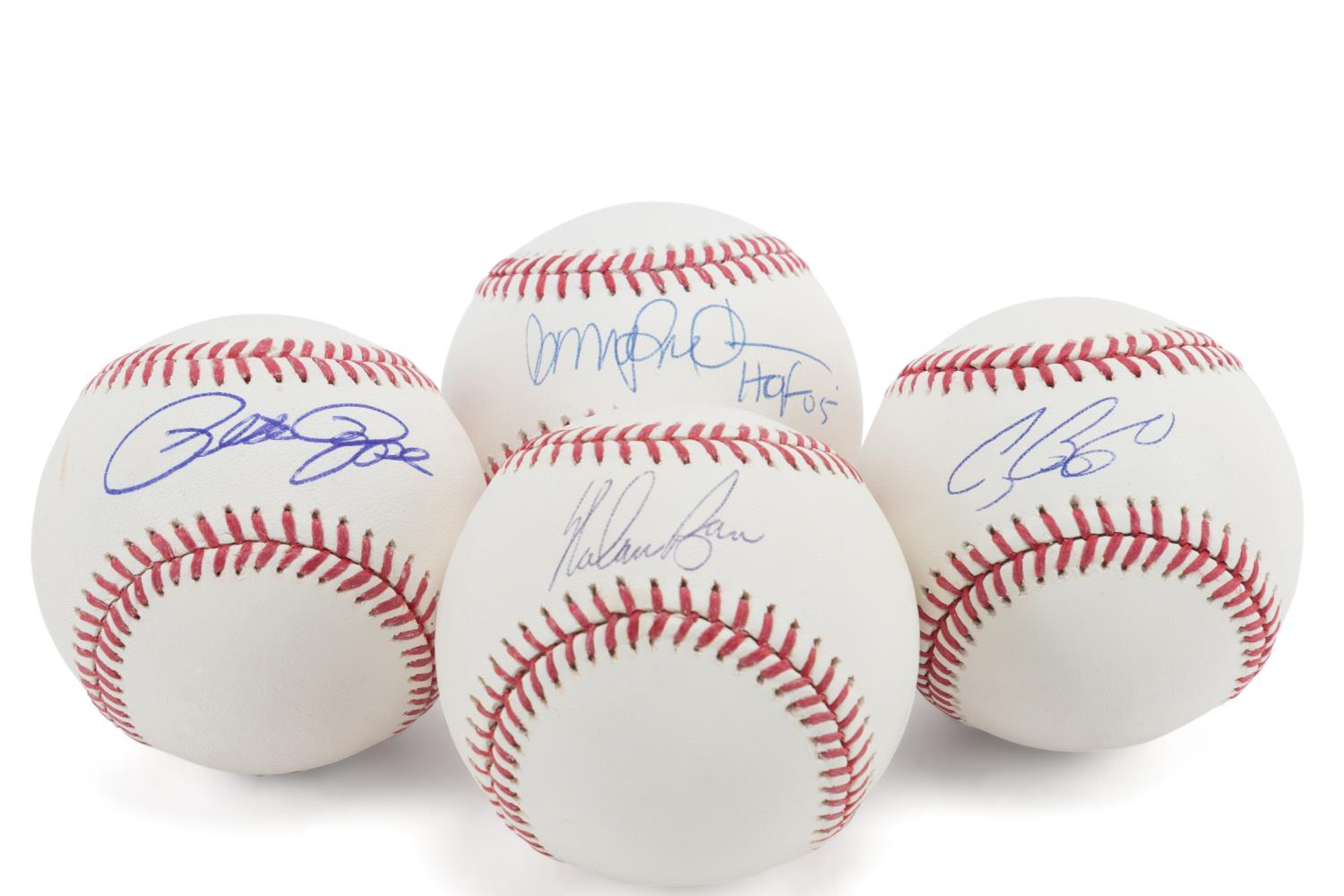 Appraisal: AUTOGRAPHED BASEBALLS INCLUDING NOLAN RYAN Grouping of four autographed baseballs