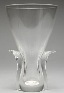 Appraisal: Lloyd Atkins for Steuben Crystal Cobra Vase The underside etched