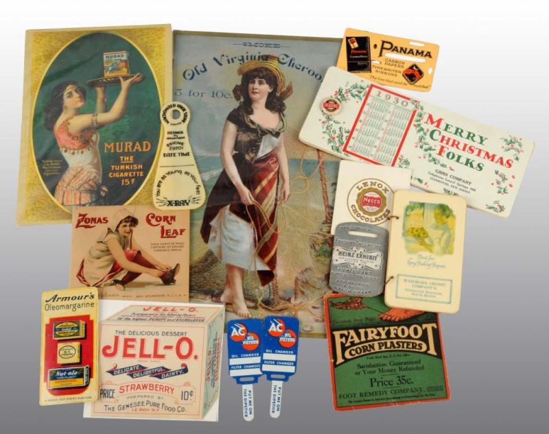 Appraisal: Lot of Assorted Advertising Pieces Description Includes one cardboard Old