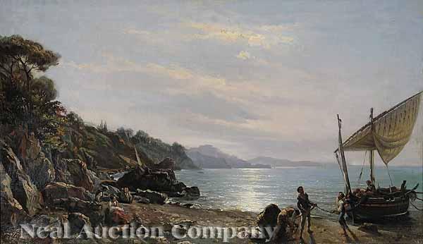 Appraisal: Branzi Italian mid- th c Coming to Shore oil on