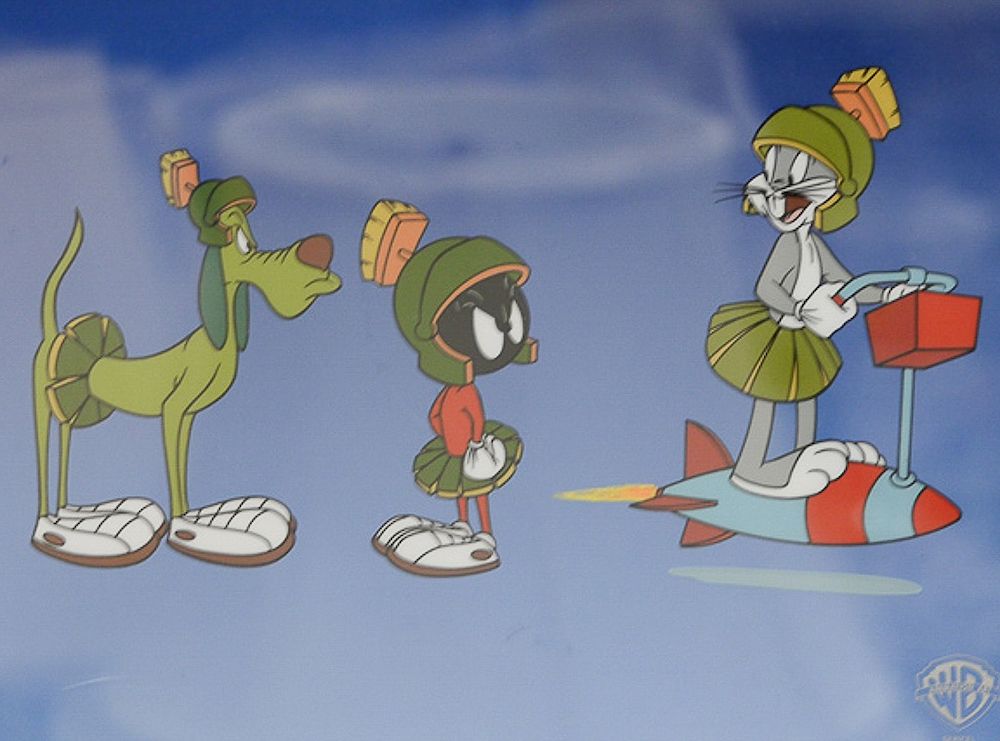 Appraisal: Four Warner Brothers cels including Chuck Jones Meter Leader Special