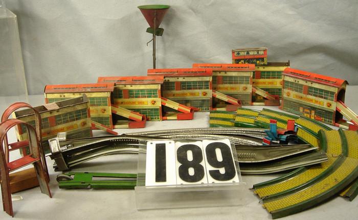 Appraisal: Vintage Tin Litho Shell Gasoline Train Set good condition no