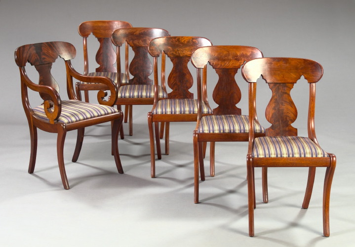 Appraisal: Suite of Six American Late Classical Revival Mahogany Dining Chairs