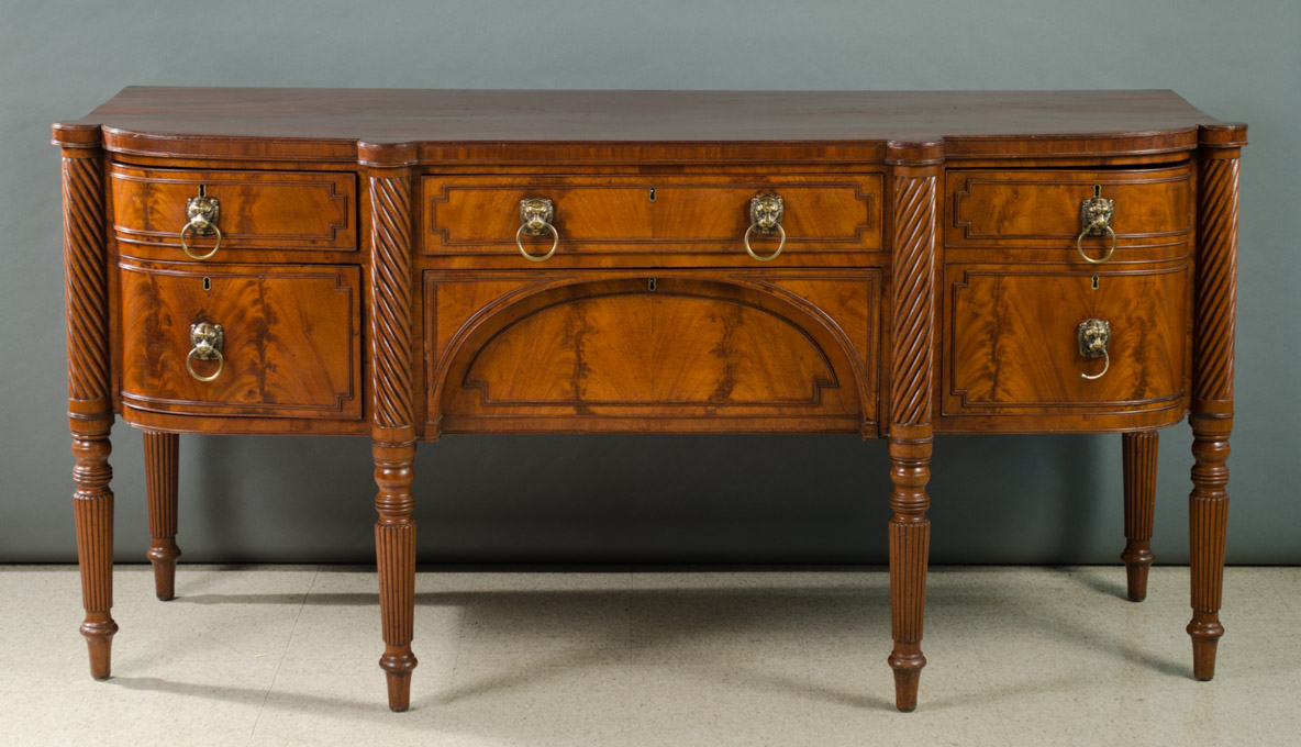 Appraisal: WILLIAM IV PERIOD MAHOGANY SIDEBOARD W John Ree joiner cabinet