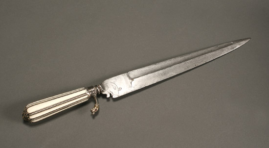 Appraisal: Indian Gilt-Silver Mounted Ivory Hilted Steel Dagger Pesh-Kabz th- th