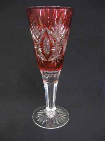 Appraisal: Brilliant Period Cranberry Cut Glass Chalice cut-to-clear scarce '' tall