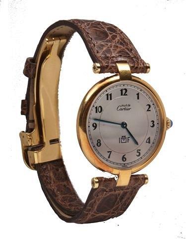 Appraisal: A CT SILVER GILT CARTIER LADIES WRIST WATCH numbered and