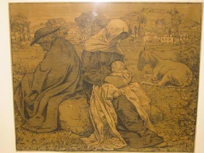 Appraisal: HANS THOMA Flight into Egypt woodcut signed and dated in