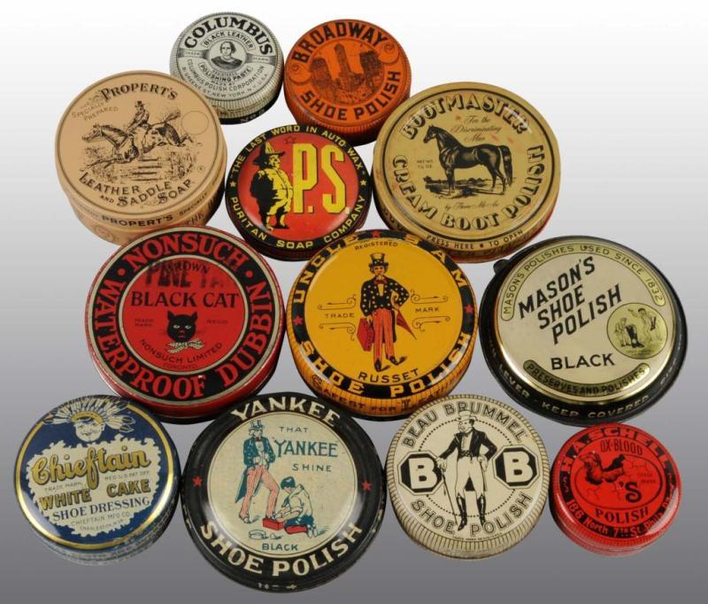 Appraisal: Lot of Shoe Polish Tins Description Includes tins for various