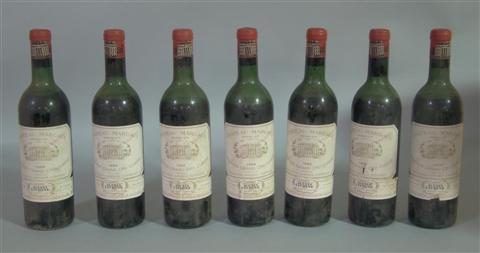 Appraisal: SEVEN BOTTLES OF CHATEAU MARGAUX Provenance Estate of R W