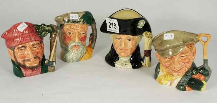 Appraisal: Royal Doulton Small Character Jugs George Washington D Lumberjack D