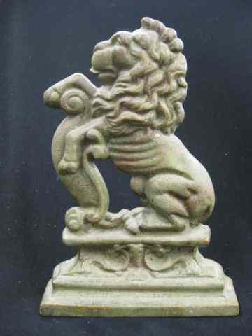 Appraisal: Cast Iron Figural Doorstop of a Regal Lion ''