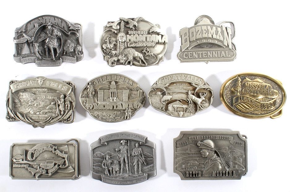 Appraisal: Collection of Montana City Centennial Belt Buckles Offered in this