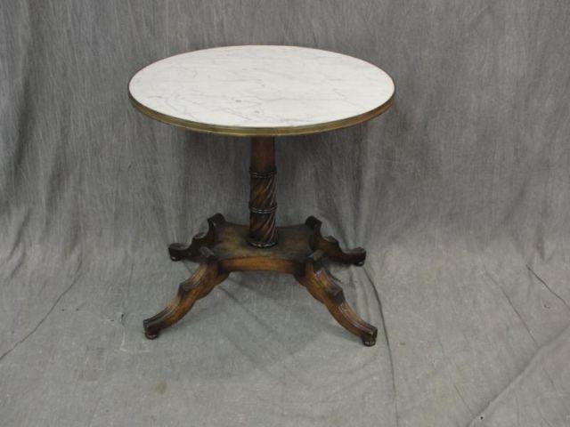 Appraisal: Regency Style Marbletop Builloitte Table From a Long Island estate