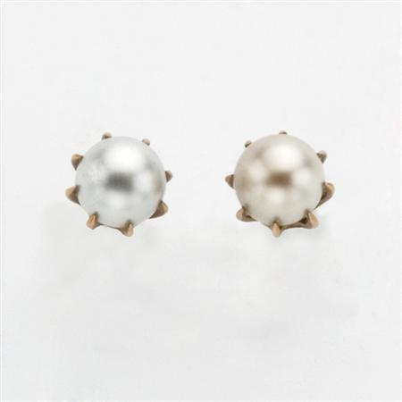 Appraisal: Gold Chain and One Pair of Cultured Pearl Earrings Estimate