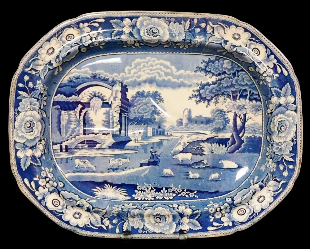 Appraisal: Historical Staffordshire Stubbs blue and white well and tree platter