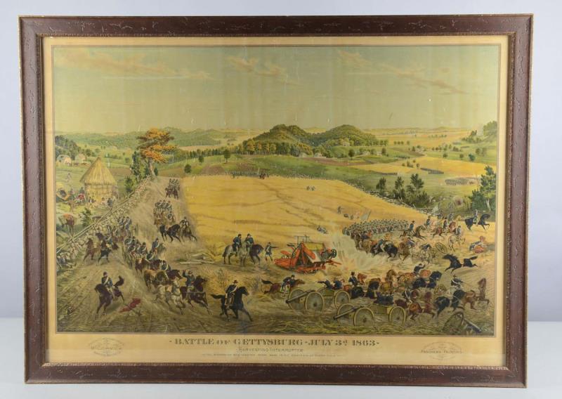 Appraisal: Battle Of Gettysburg Harvesting Interrupted Print Original chromolithograph work circa