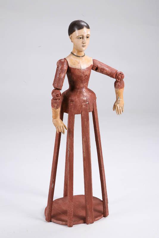 Appraisal: MANNEQUIN OR PROCESSIONAL FIGURE Possibly French th century wood paint