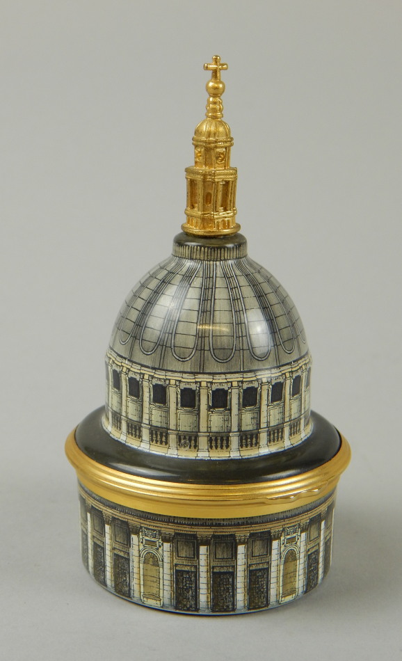 Appraisal: A Halcyon Days enamel musical box the Dome of St