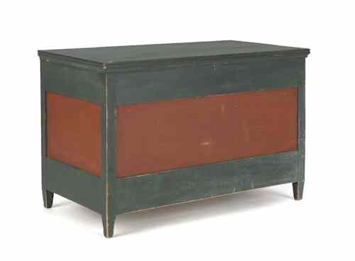 Appraisal: Pennsylvania or Ohio painted blanket chest ca retaining its original