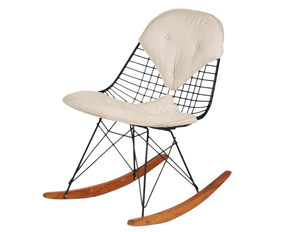 Appraisal: EAMES RKR WIRE ROCKING CHAIREarly rare Eames RKR rocking chair