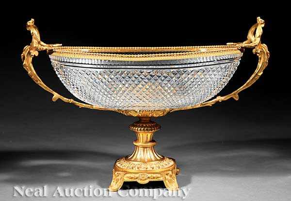 Appraisal: A Louis XVI-Style Gilt Bronze and Cut Glass Centerpiece th