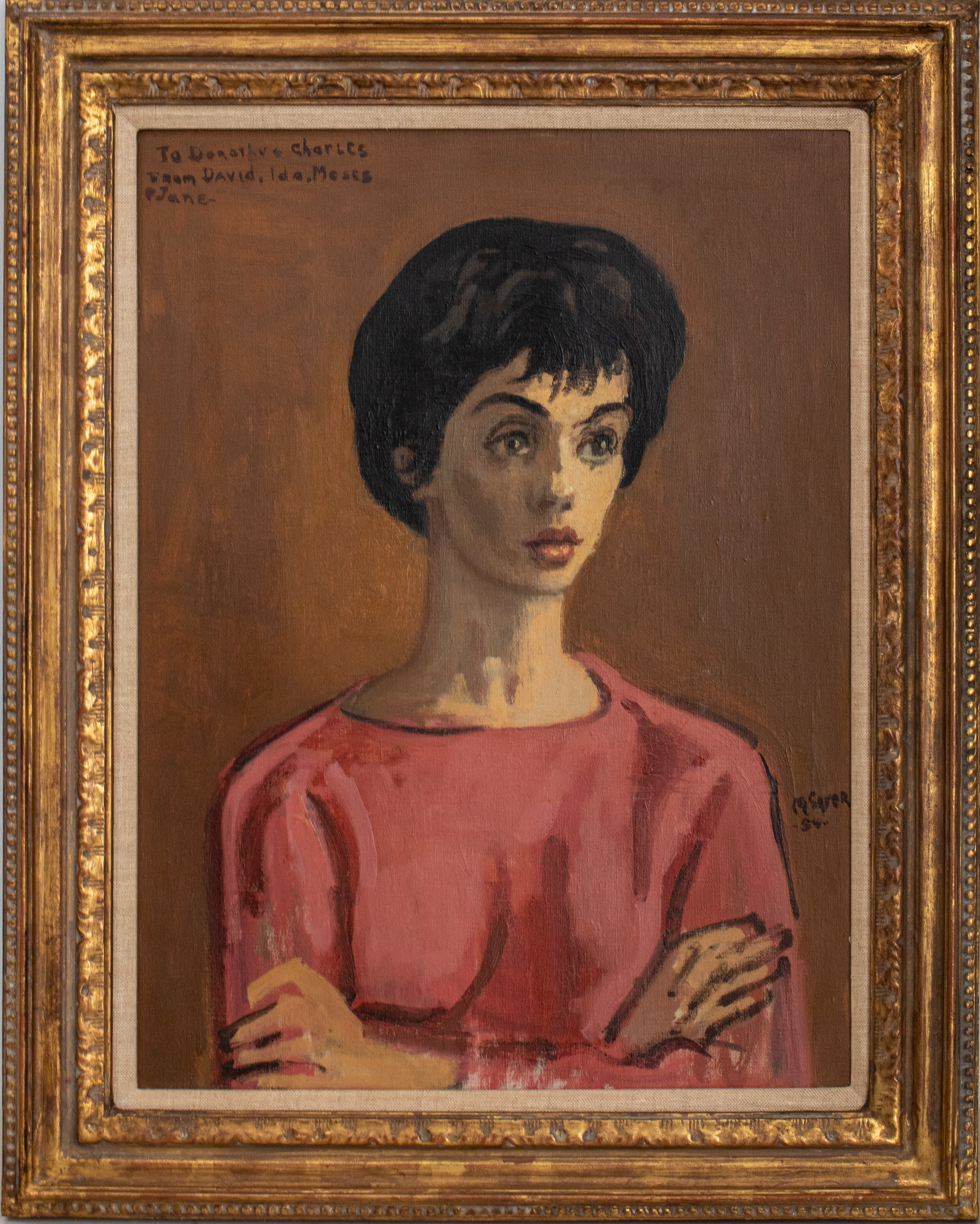 Appraisal: MOSES SOYER TO DOROTHY CHARLES OIL ON CANVAS Moses Soyer