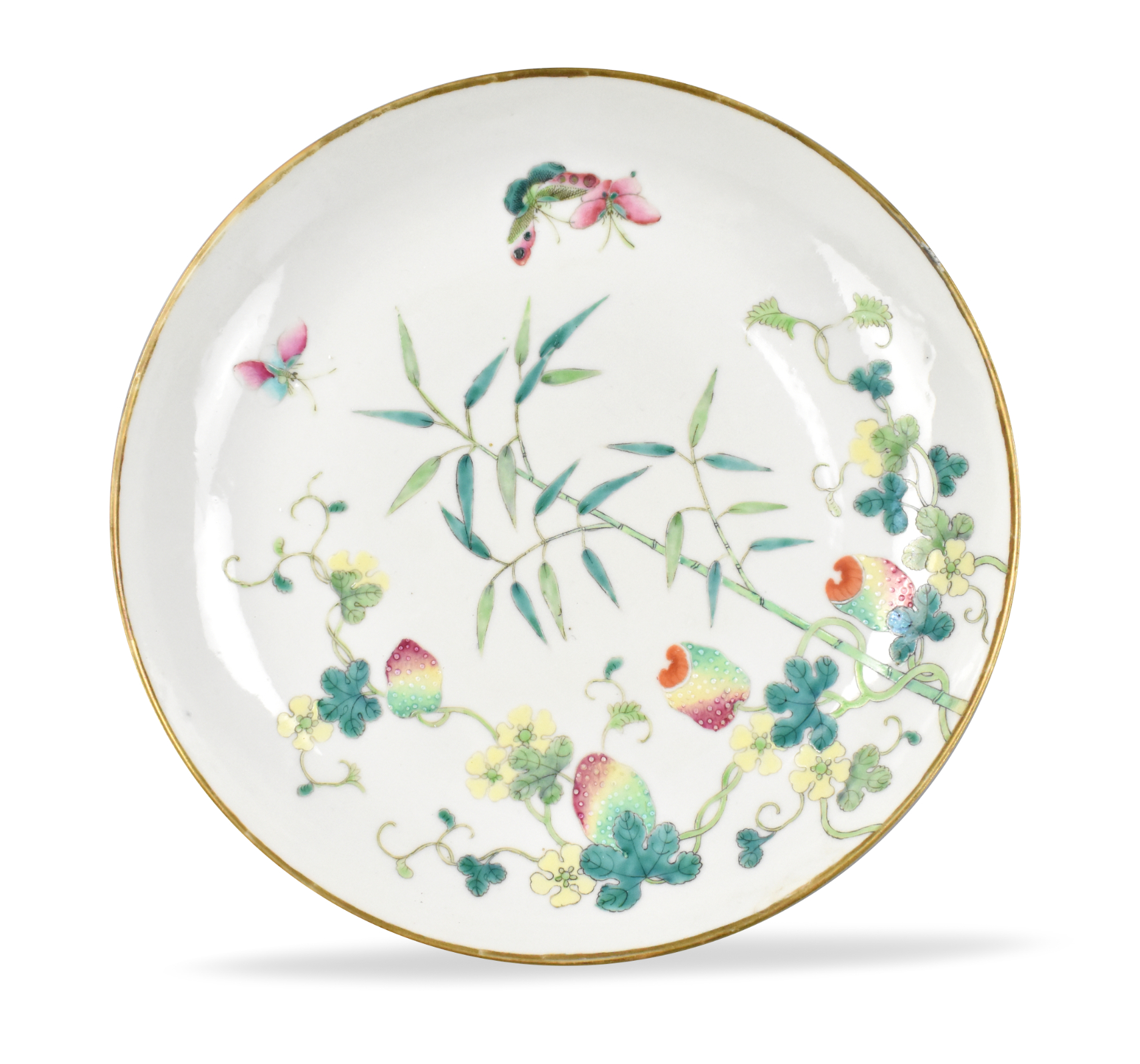 Appraisal: A Chinese famille rose plate with melon theme dating from