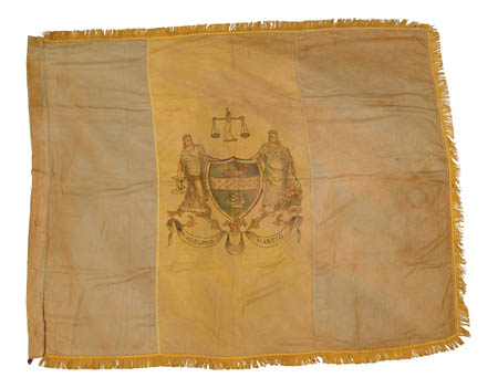 Appraisal: TH CENTURY CITY OF PHILADELPHIA FLAG Approximately x with gold