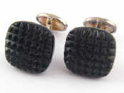 Appraisal: A pair of silver and onyx cuff links by Links