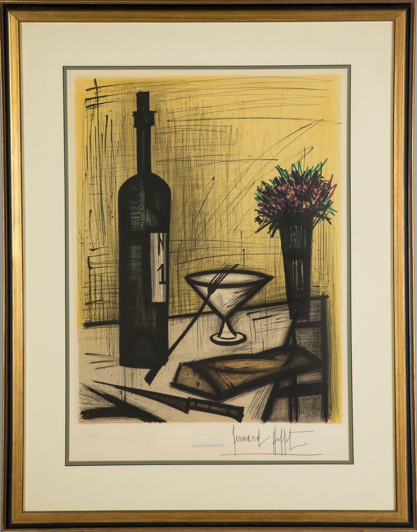 Appraisal: Bernard Buffet French - Pain Vin Fleurs Signed in pencil